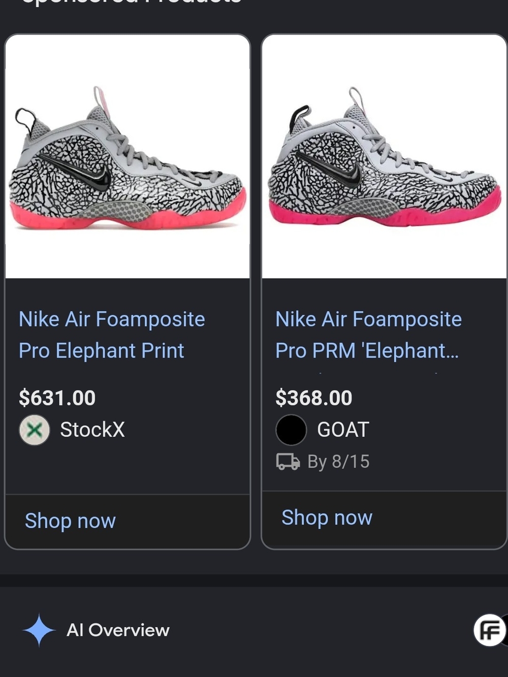 Womens 9 Or Kids 7 Grey and Pink Elephant Print Sneakers - Nike - Picture 4 of 4